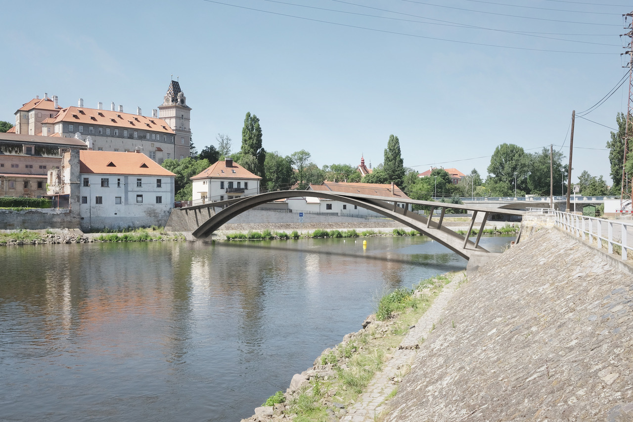 Vizualizace lávky pro pěší a cyklisty mezi Brandýsem nad Labem a Starou Boleslaví